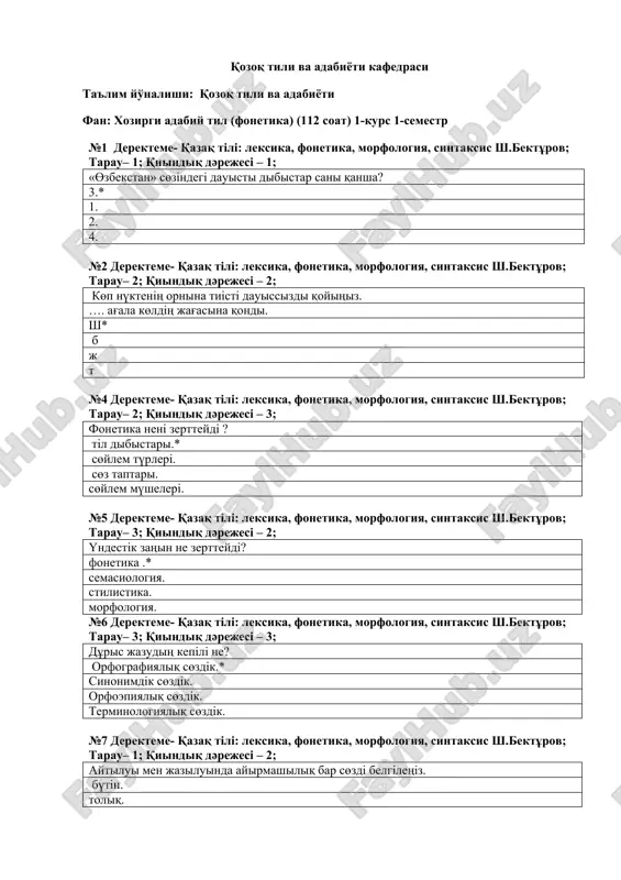 qozoq tili va adabiyoti kafedrasi — DOCX