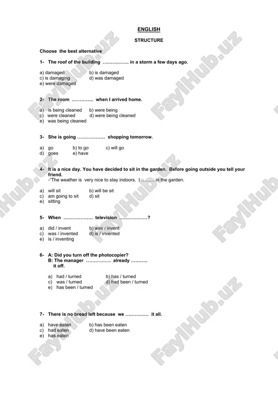 english language test — DOCX