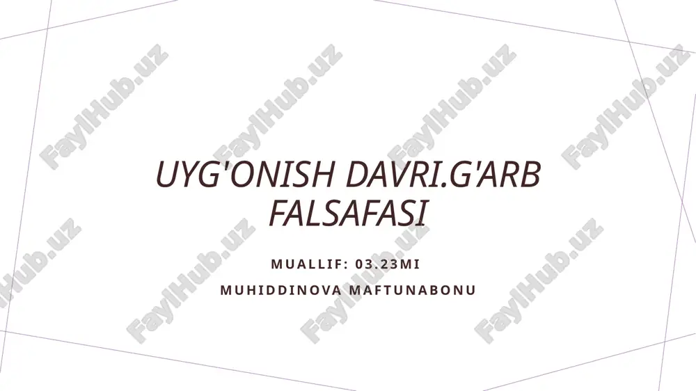 rinascimento'ga kirish — PPTX