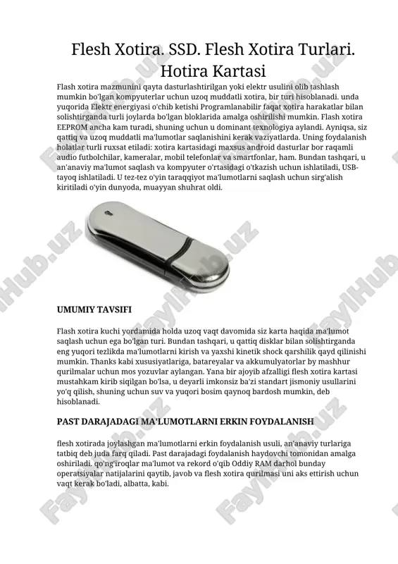 flash xotira — DOCX