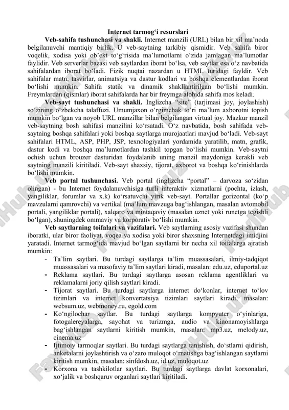 internet tarmog‘i resurslari — DOCX