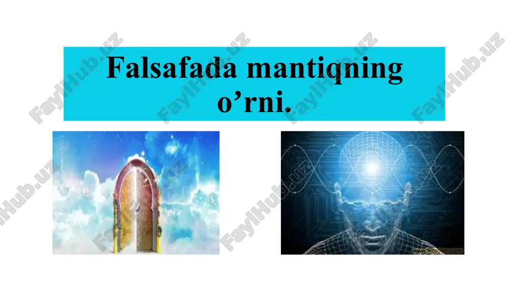 falsafada mantiqning oʼrni — PPTX