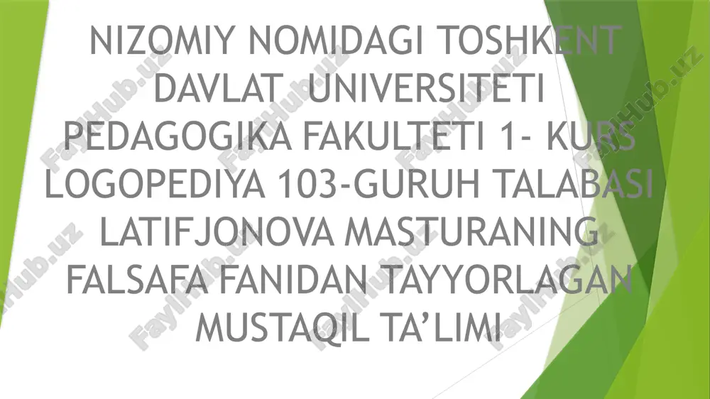 falsafa fani — PPTX