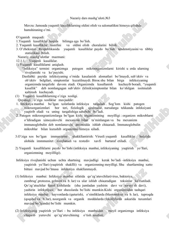 yuqumli kasalliklar — DOCX