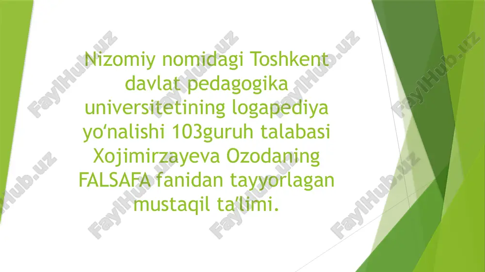 estetikaning zamonaviy yondashuvlari — PPTX
