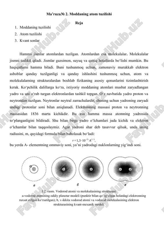 moddaning atom tuzilishi — DOCX
