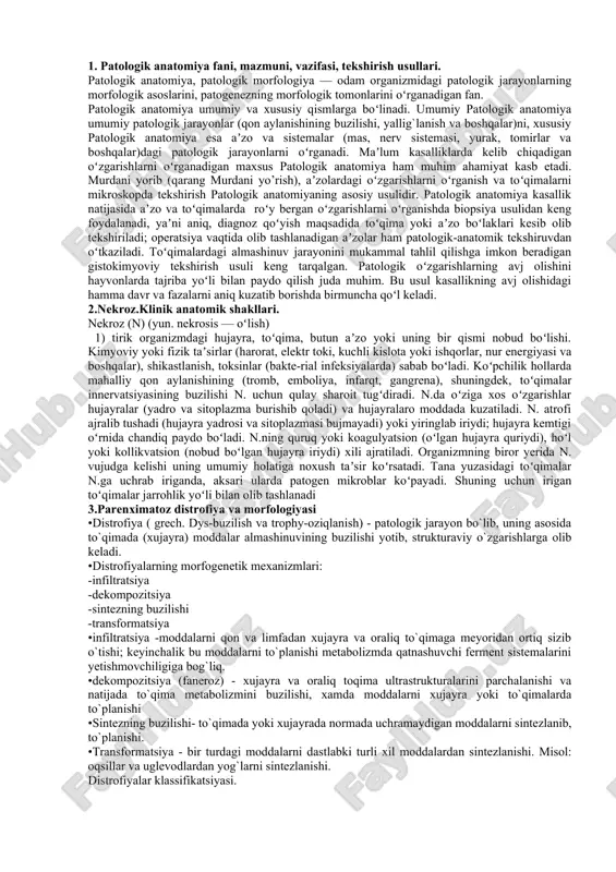 patologik anatomiya — DOCX