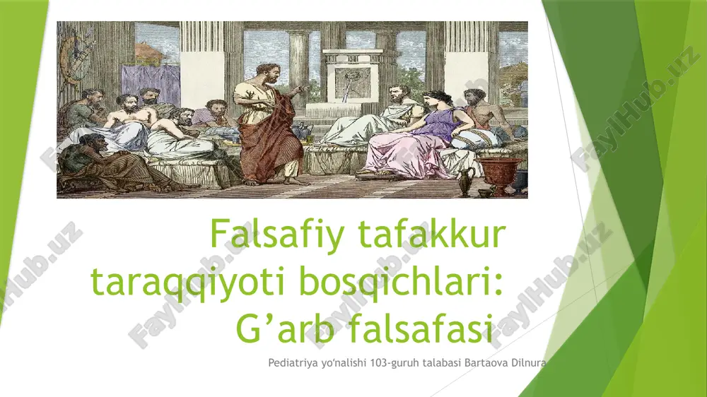g‘arb falsafasi — PPTX
