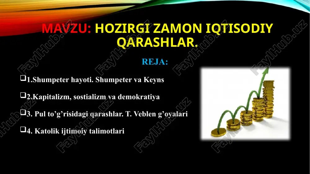 hozirgi zamon iqtisodiy qarashlar. — PPTX