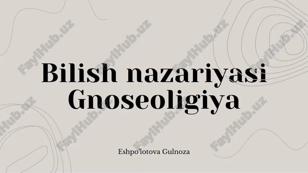 bilish nazariyasi — PDF