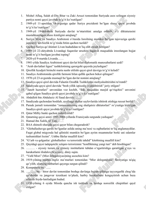 saudiya arabistonidagi siyosiy vaqt tarixi — DOCX