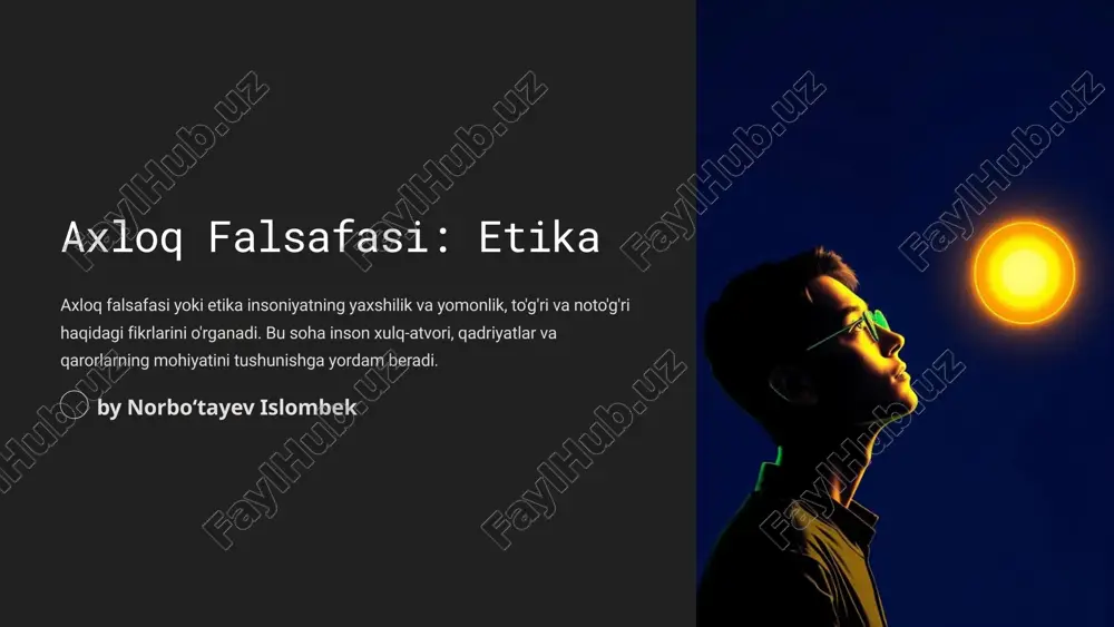 axloq falsafasi: etika — PPTX