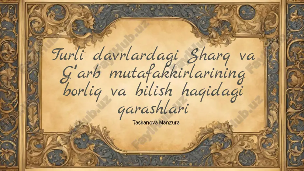 al-farobi: bilim va borliq — PPTX
