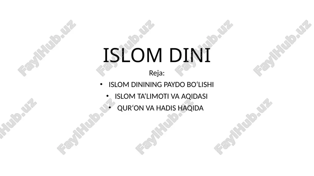 islom dinining paydo bo‘lishi — PPTX
