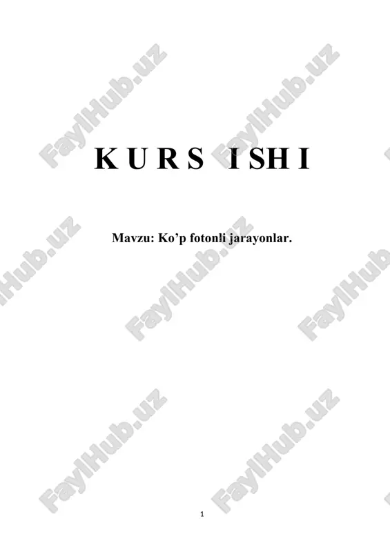 ko’p fotonli jarayonlar. — DOC