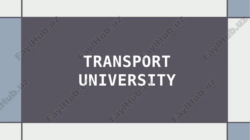 tashkent state transport university — PPTX