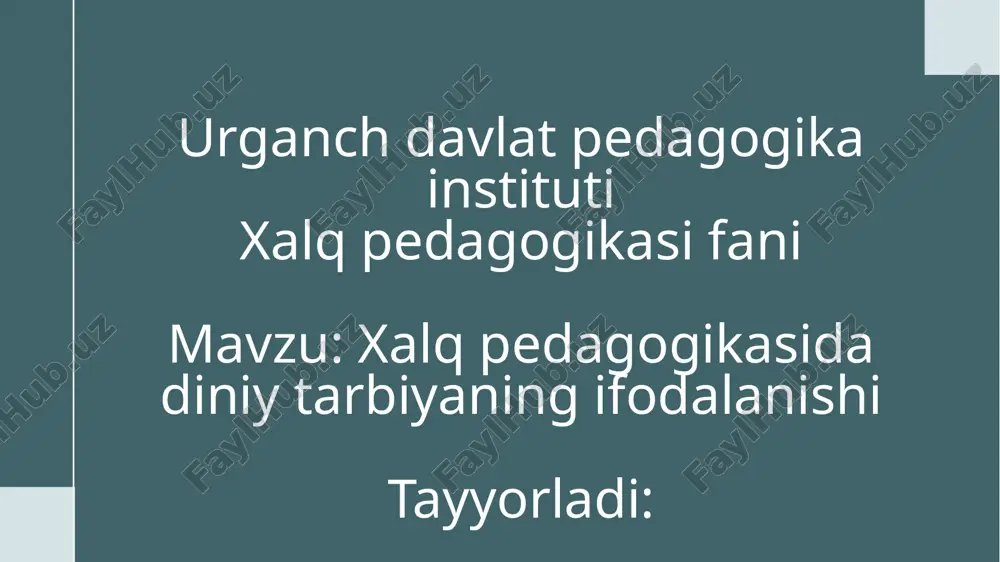 xalqpedagogikasifani — PPTX