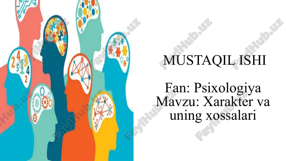 xarakter va uning xossalari — PPTX