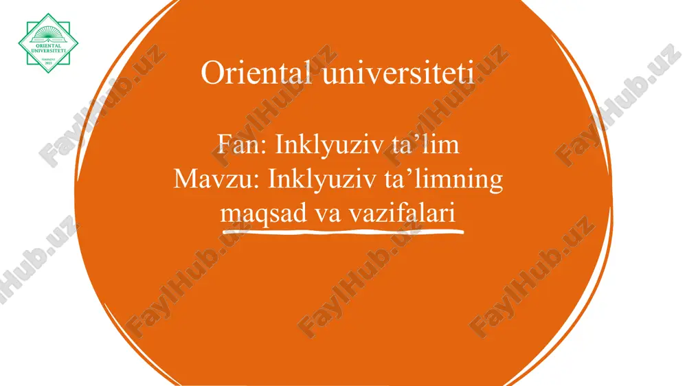 inklyuziv ta'lim — PPTX