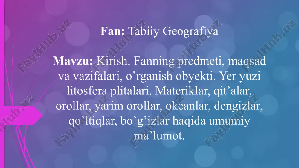 tabiiy geografiya — PPTX