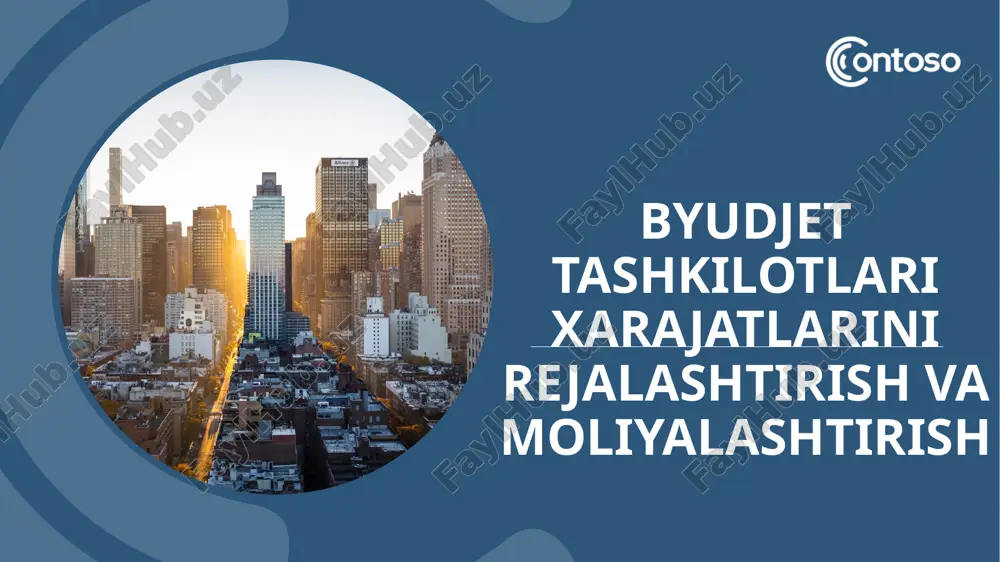 byudjet tashkilotlari xarajatlarini rejalashtirish va moliyalashtirish — PPTX