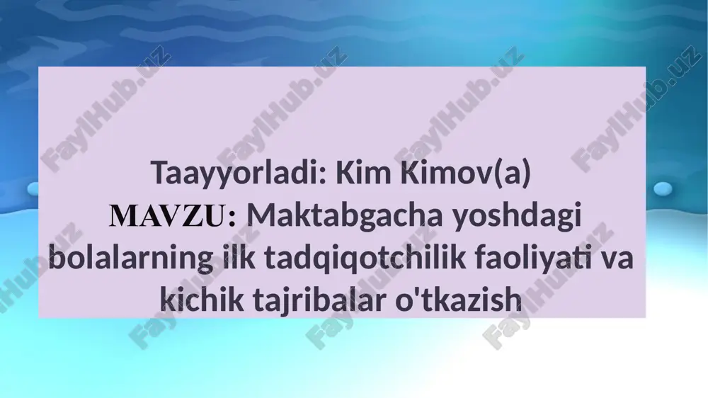 tadqiqotchilik faoliyati — PPTX
