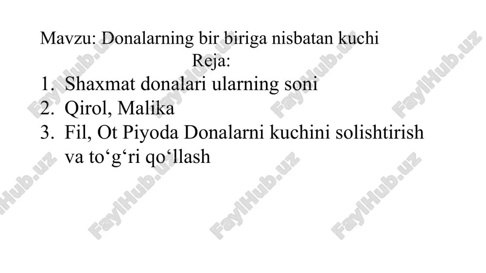 donalarning bir biriga nisbatan kuchi — PPTX