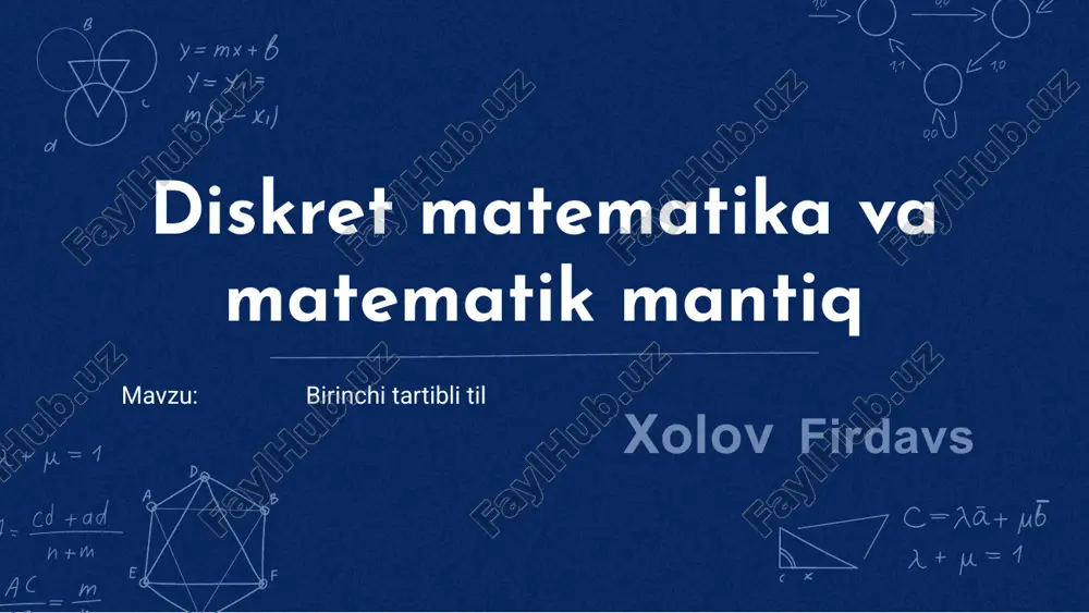 diskret matematika va matematik mantiq — PPTX