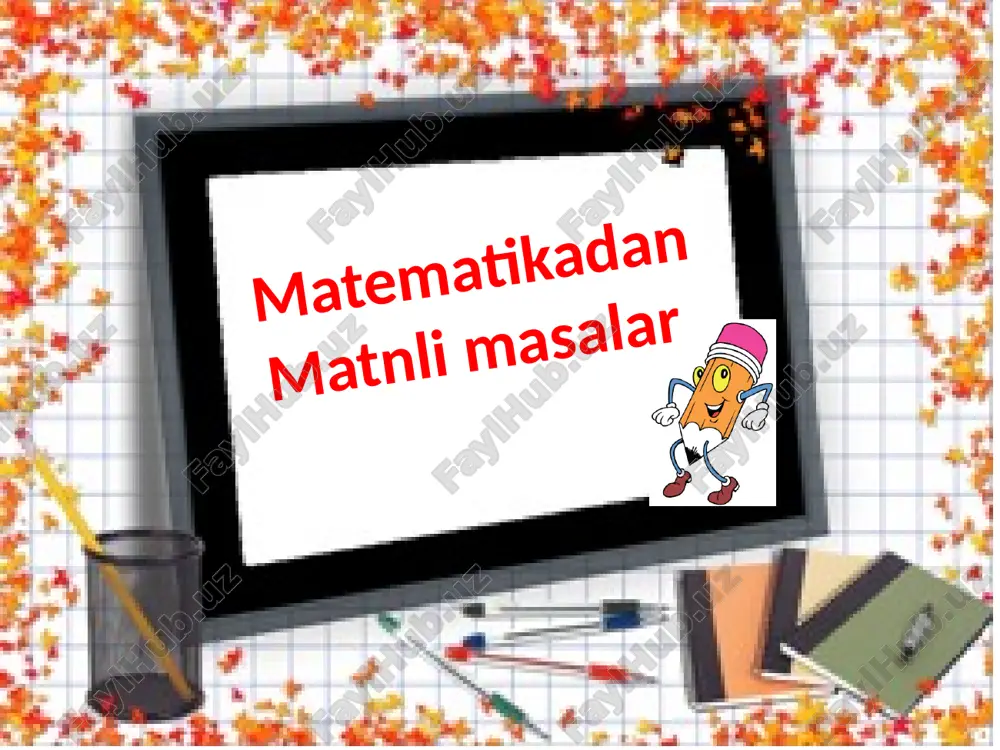 matematikadan matnli masalar — PPTX
