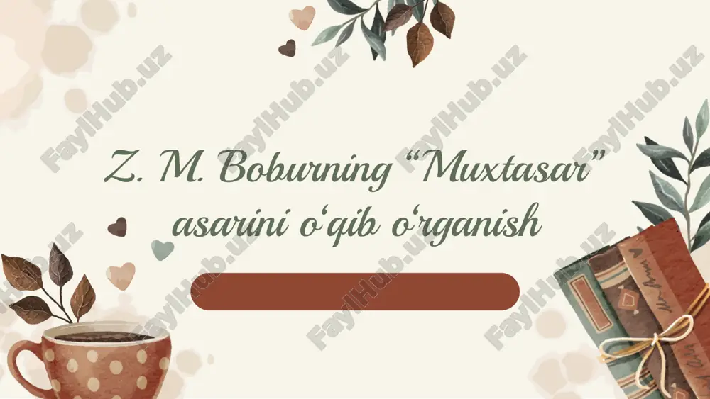 zahiriddin muhammad boburning “muxtasar” asari — PPTX
