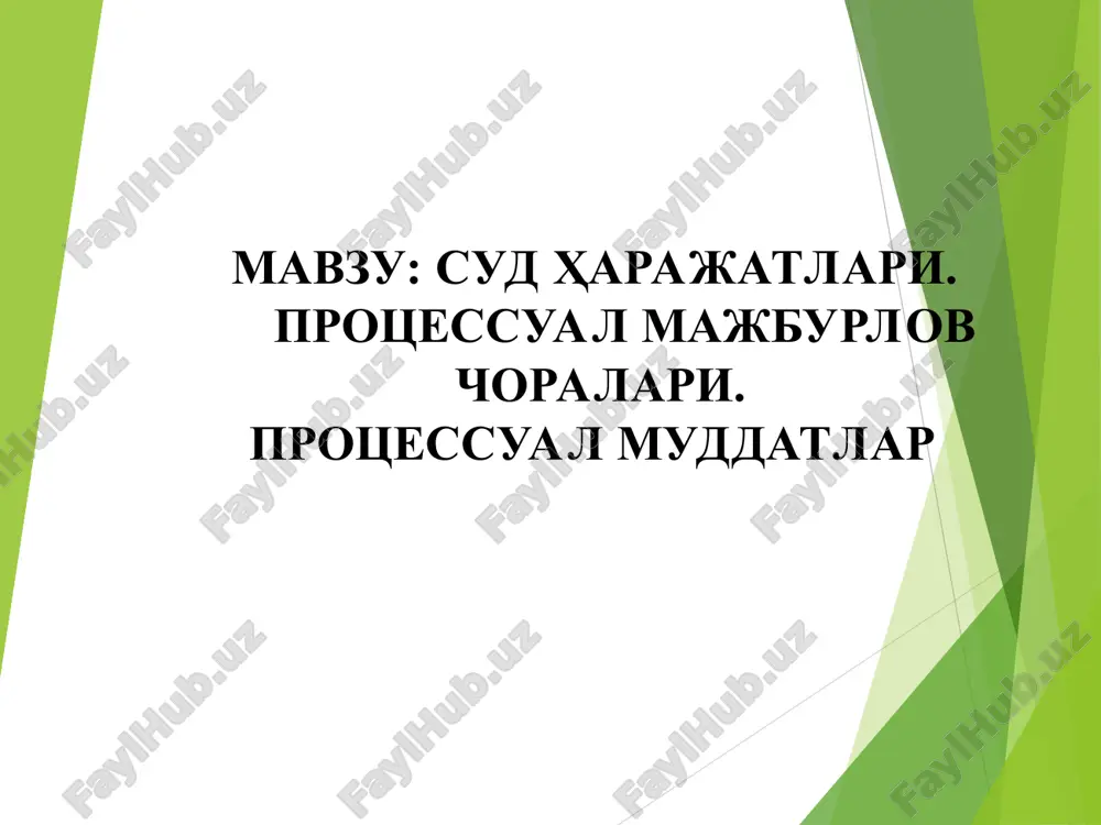 sud harajatlari — PPT