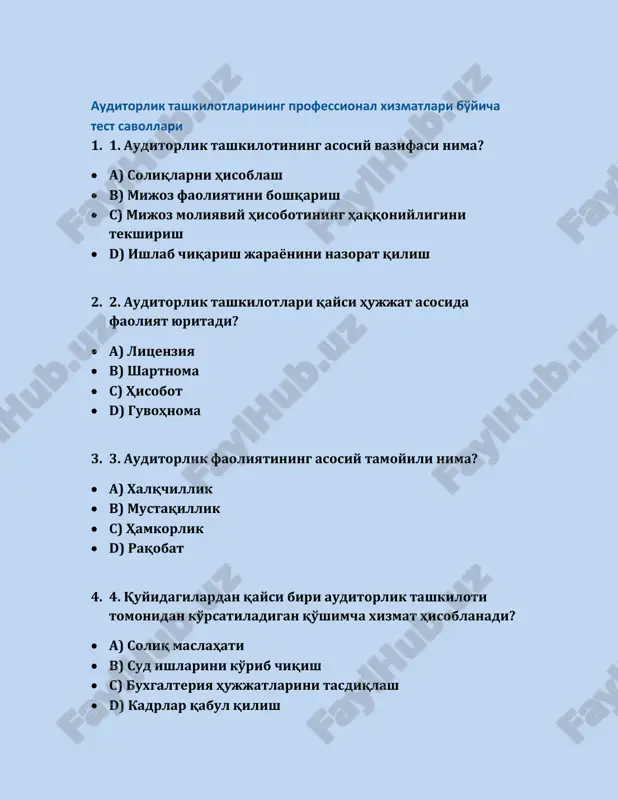 auditorlik tashkilotlarining professional xizmatlari — PDF