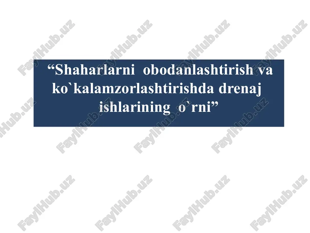 drenaj tizimlari — PPTX