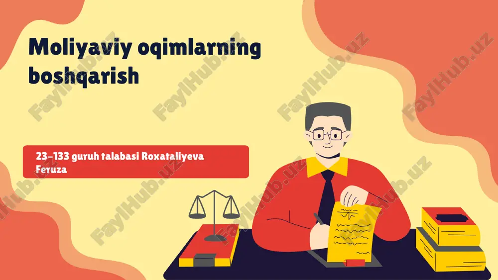 moliyaviy oqimlarning boshqarish — PPTX