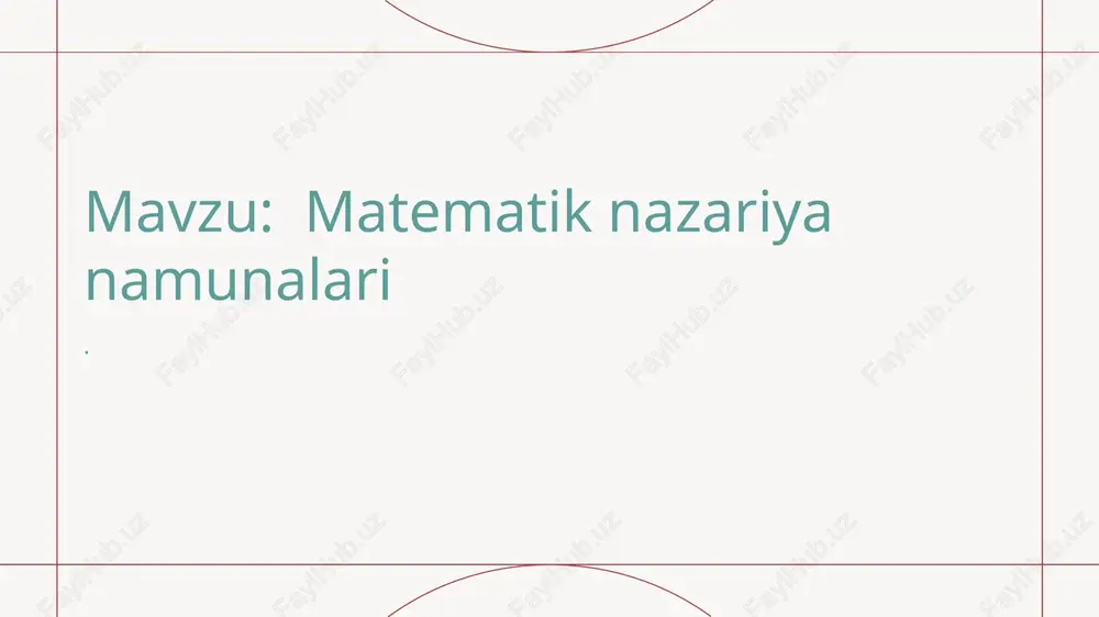 matematik nazariyalari — PPTX