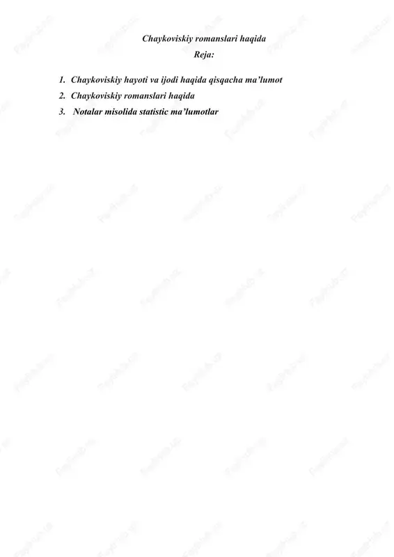 chaykoviskiy romanslari haqida — DOCX