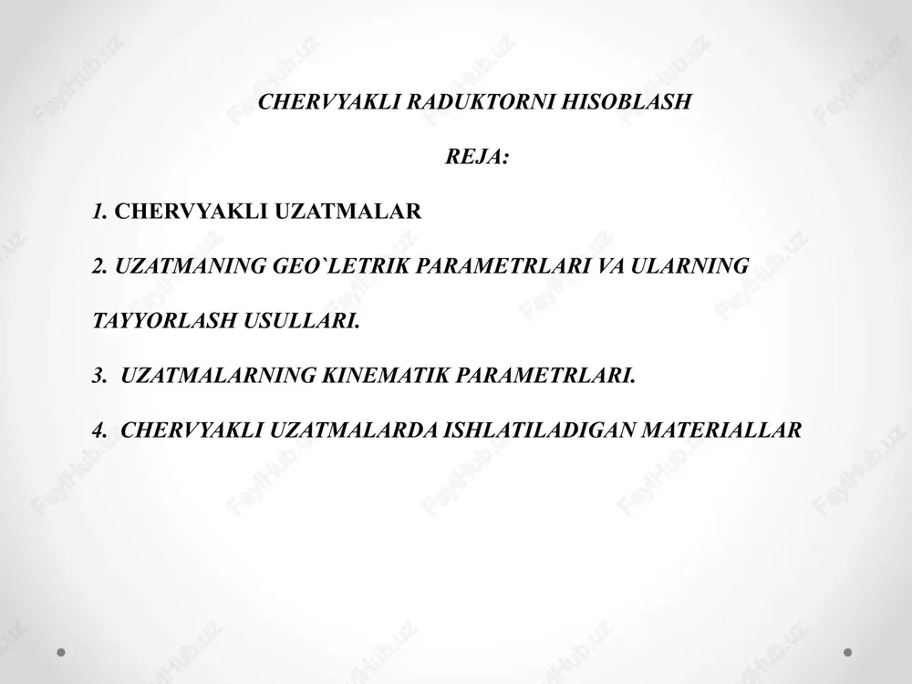 chervyakli raduktorni hisoblash — PPTX