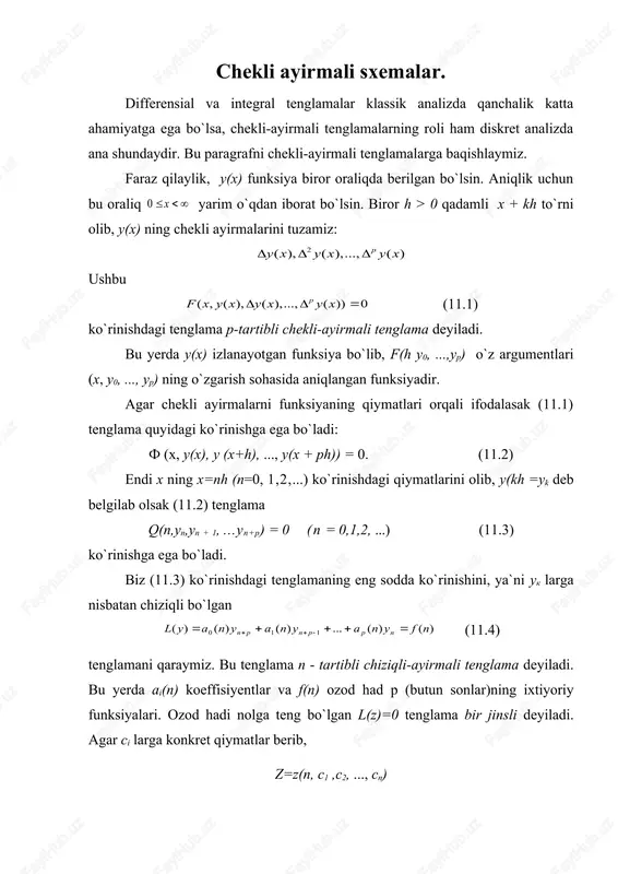 chekli ayirmali sxemalar. — DOC