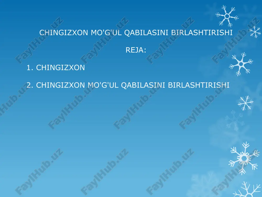 chingizxon mo'g'ul qabilasini birlashtirishi — PPTX