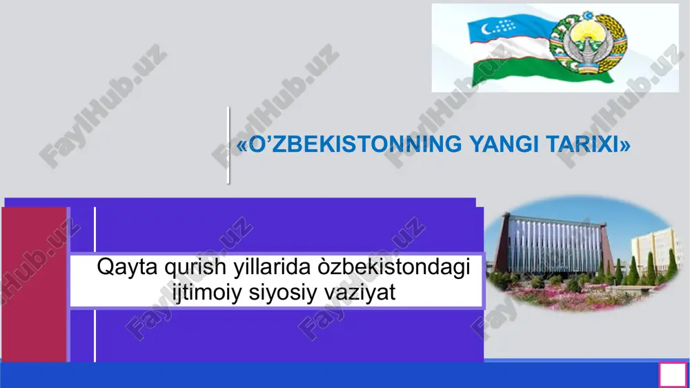 o‘zbekistonning yangi tarixi — PPTX