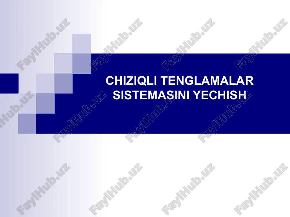 chiziqli tenglamalar sistemasini yechish — PPT