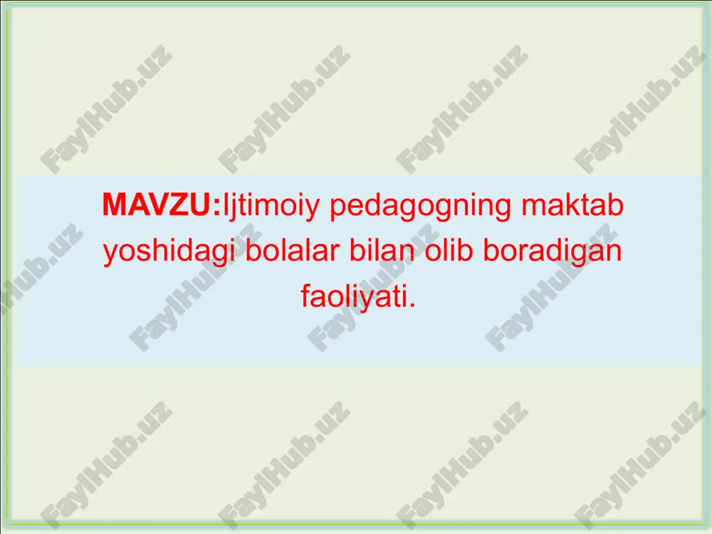 ijtimoiy-pedagogik faoliyat — PPTX