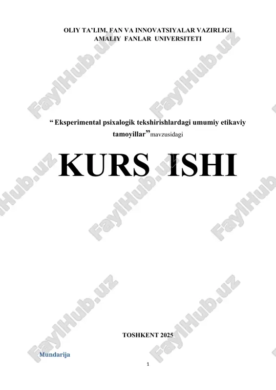 eksperimental psixalogik tekshirishlardagi umumiy etikaviy tamoyillar — DOCX