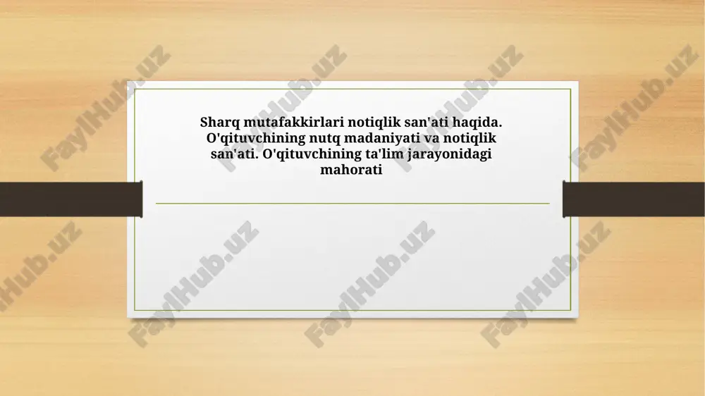 sharq mutafakkirlari nutq san'ati — PPTX