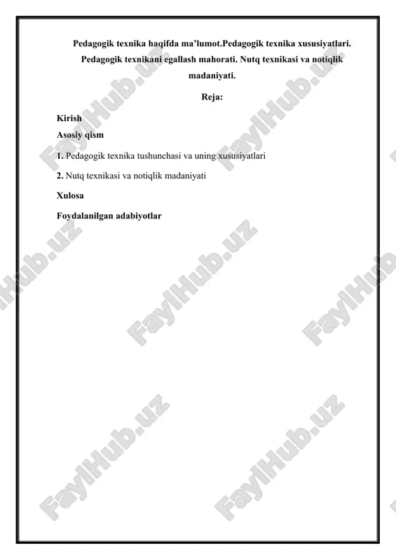 pedagogik texnika — DOCX