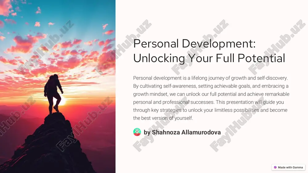 personal development: unlocking your full potential — PDF