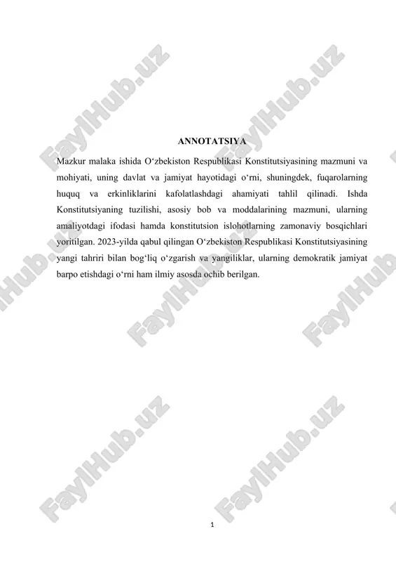 o'zbekiston respublikasi konstitutsiyasi — DOCX