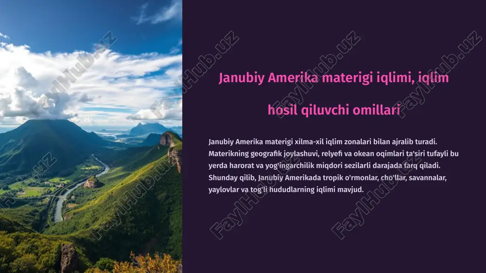 janubiy amerika materigi iqlimi — PPTX
