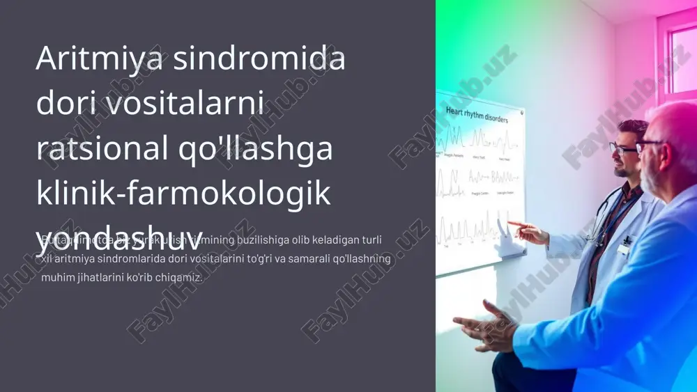 aritmiya sindromining klinik ko'rinishlari va sabablari — PPTX