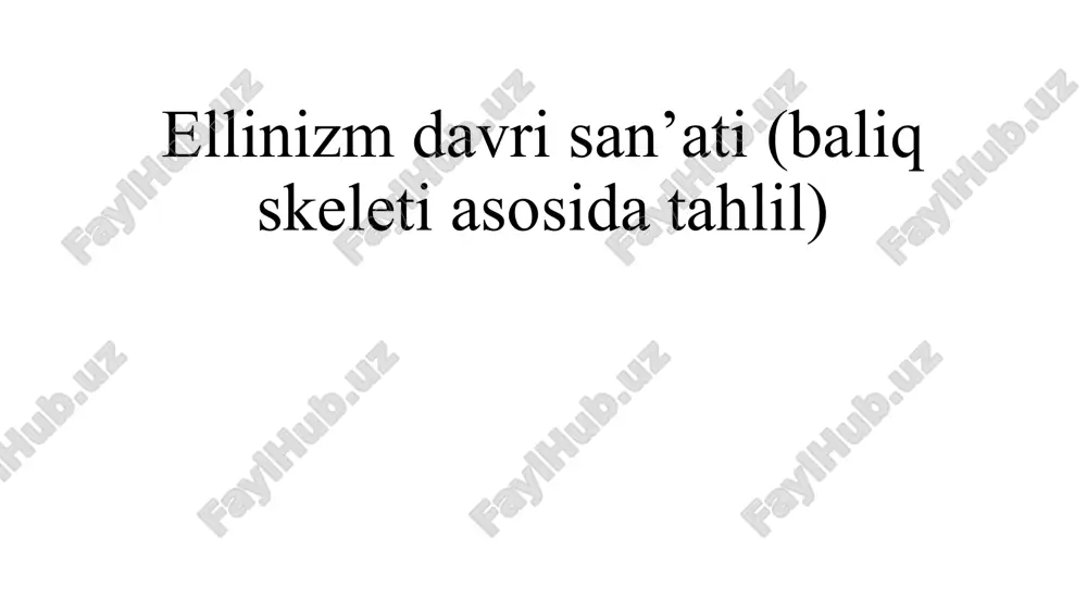 ellinizm davri san'ati — PPTX